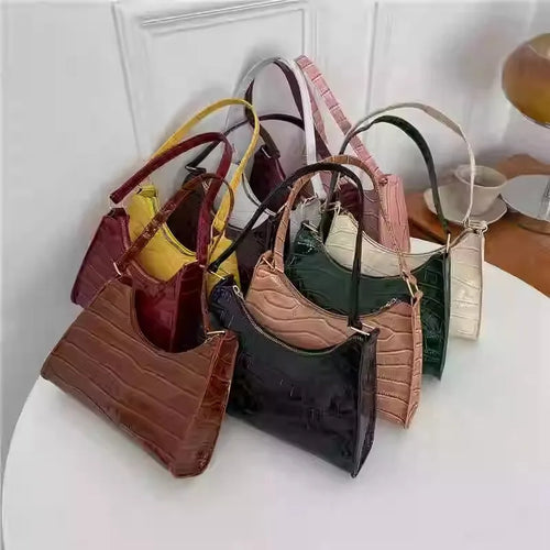 Alligator-Print Underarm Bag – PU Leather Messenger