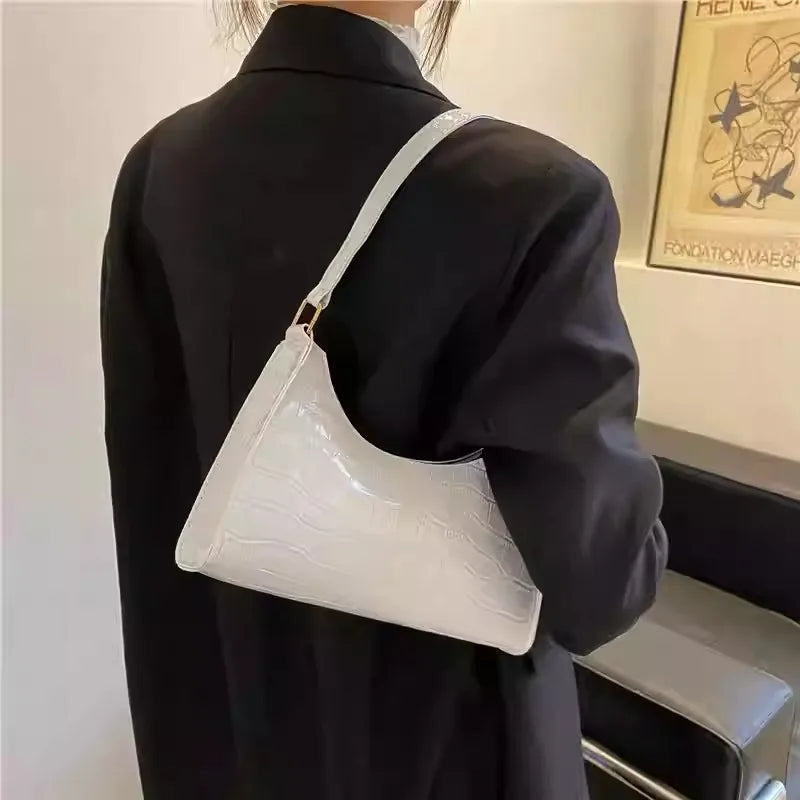 Alligator-Print Underarm Bag – PU Leather Messenger