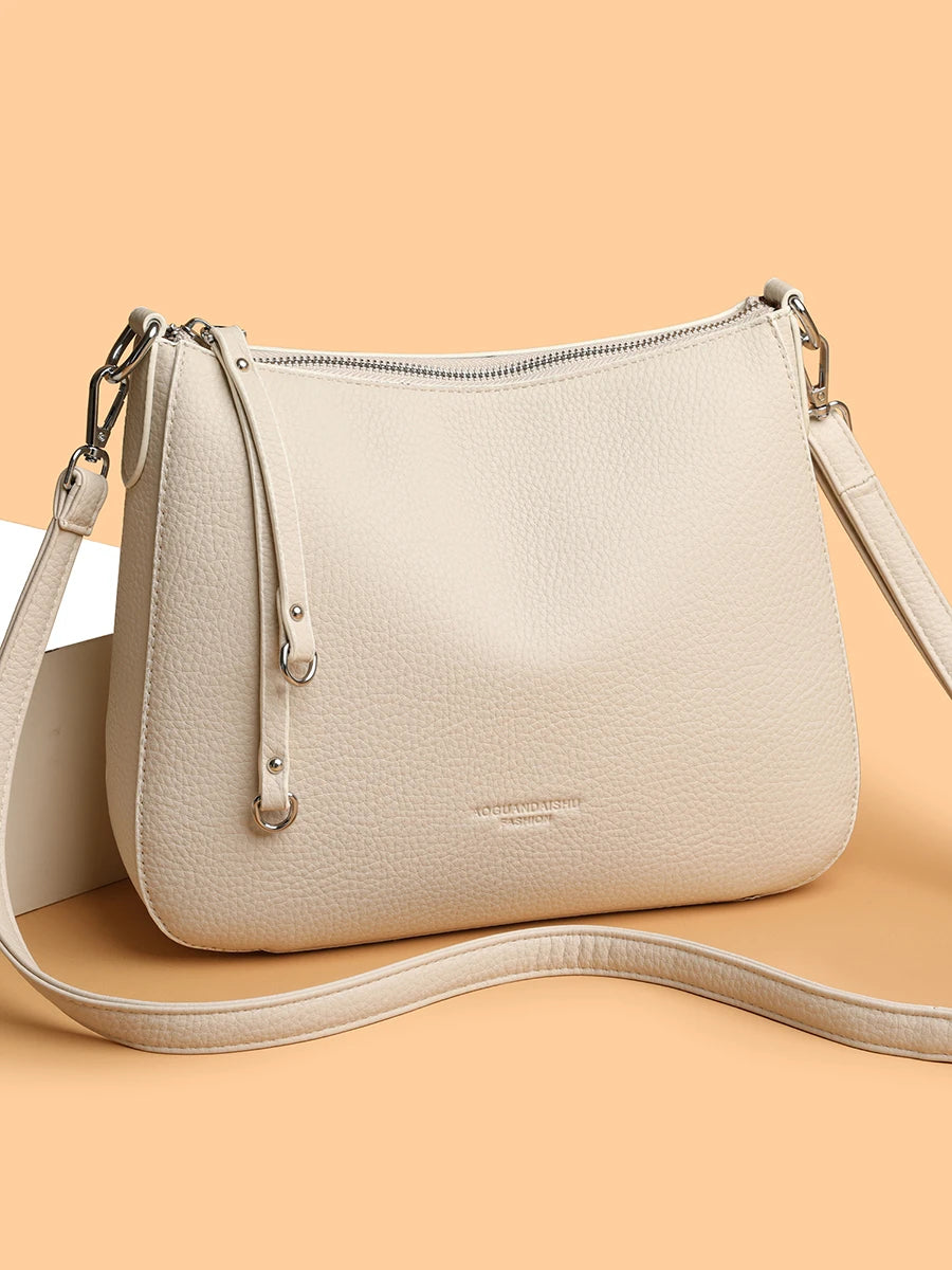 Leather Crossbody Bag – Women's Large-Capacity Shoulder Bag