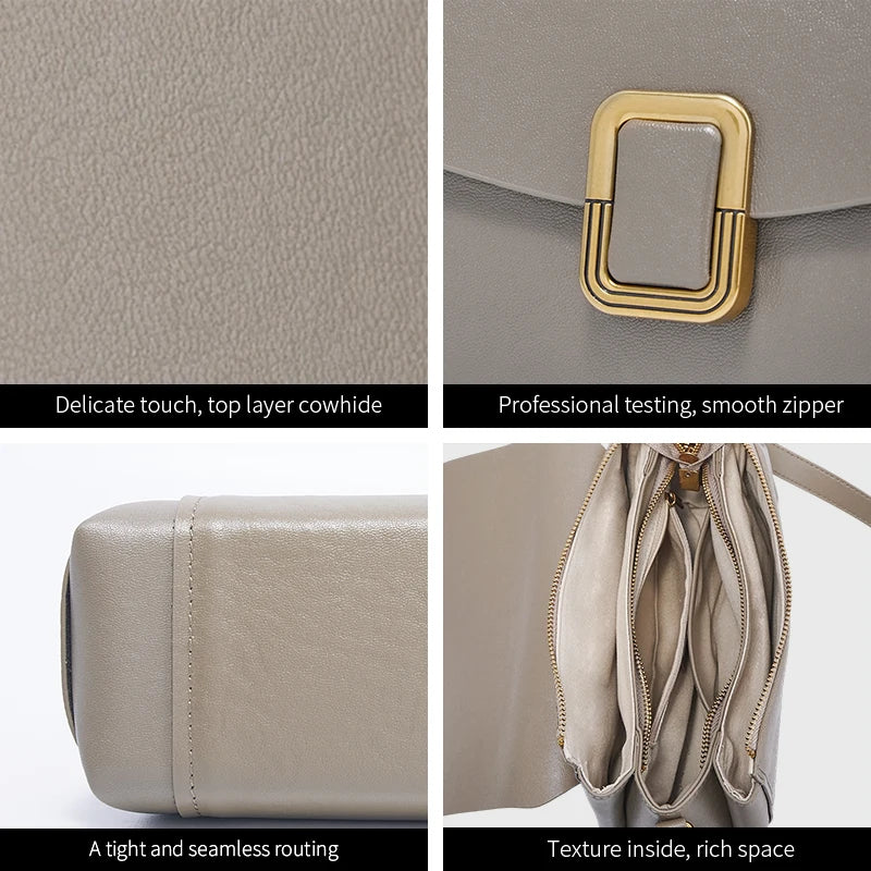 Cowhide Leather Handbag – Women's Designer Crossbody