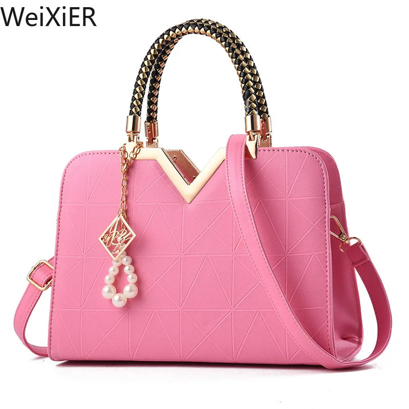 Beaded Top-Handle Bag – Designer Shell Shoulder Bag