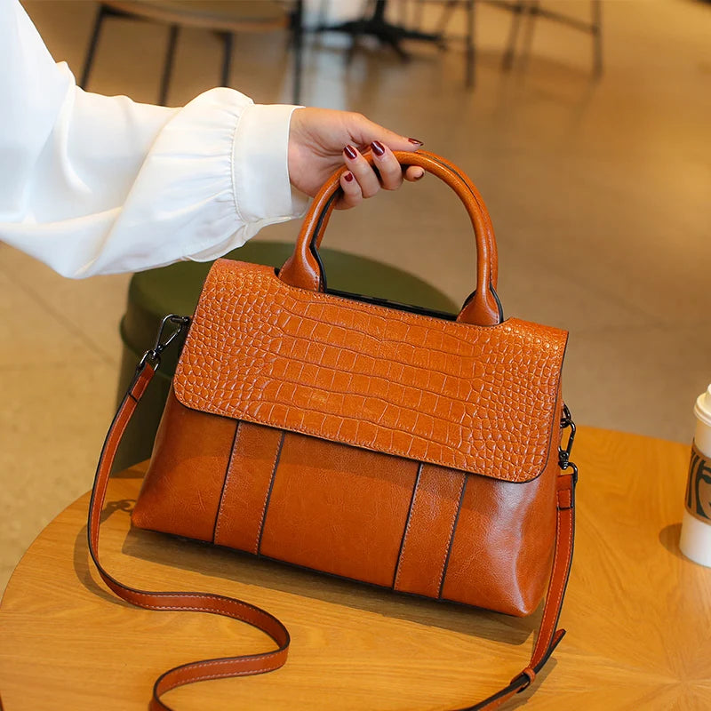 Cowhide Leather Crossbody Bag