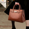 Croc-Stripe Three-Compartment Tote