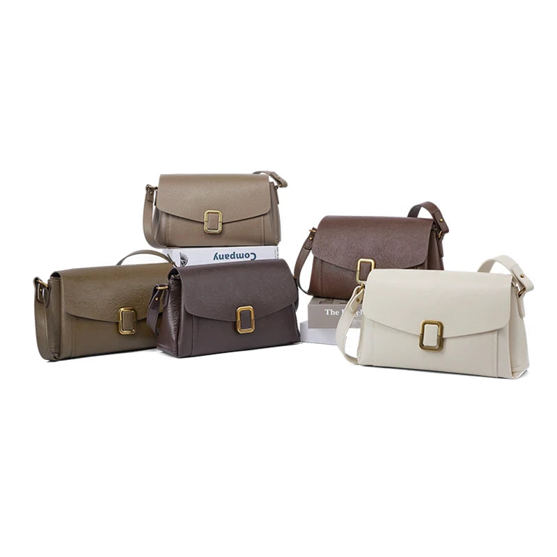 Cowhide Leather Handbag – Women's Designer Crossbody