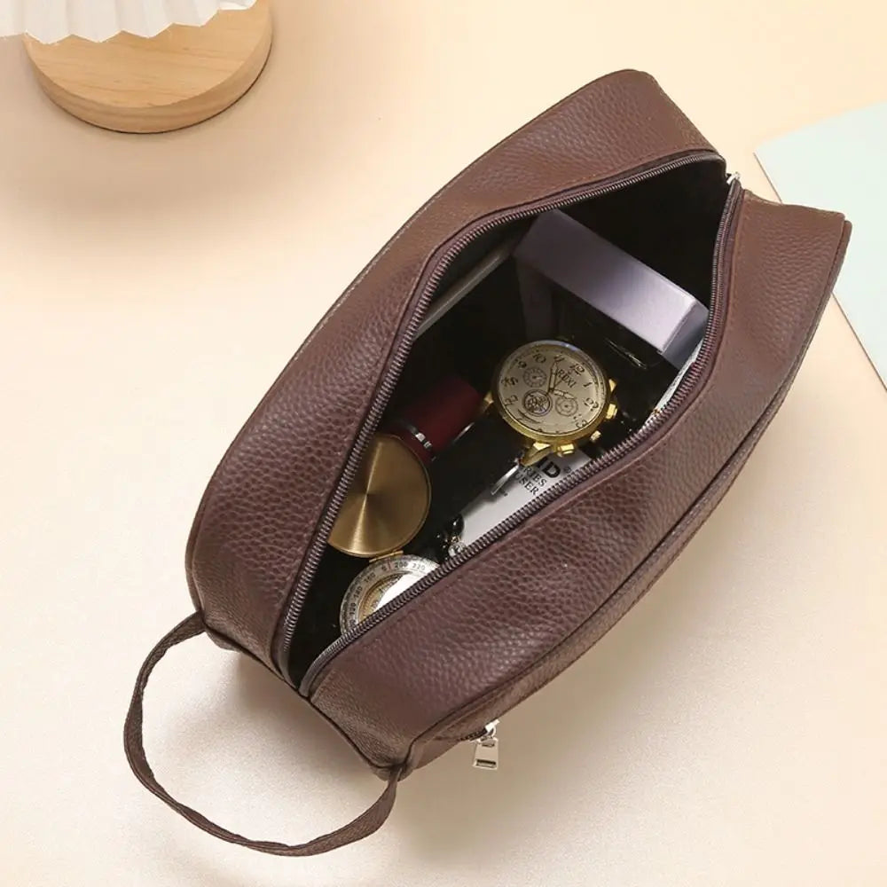 Men's Travel Toiletry Bag – Large PU Wash Bag