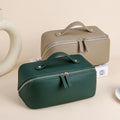Genuine Leather Double-Zip Wash Bag