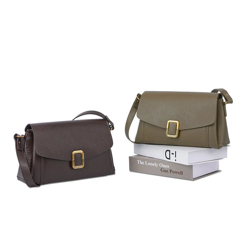 Cowhide Leather Handbag – Women's Designer Crossbody