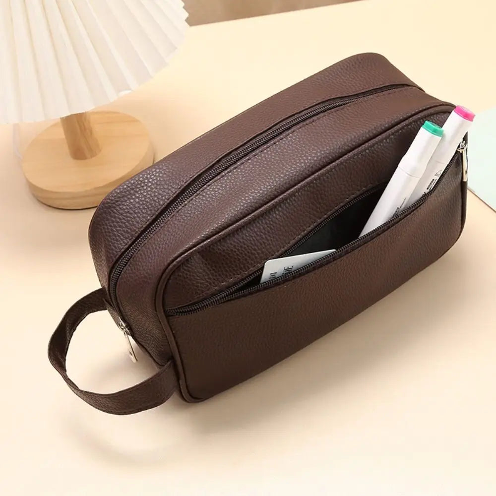 Men's Travel Toiletry Bag – Large PU Wash Bag