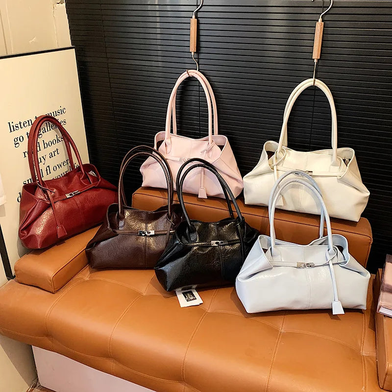 Pleated Soft Leather Tote – Women's Commuter Bag