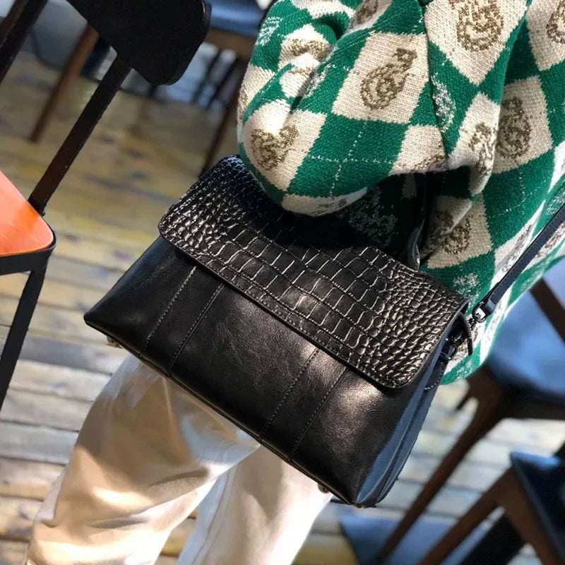 Cowhide Leather Crossbody Bag – Women's Designer Shoulder Bag