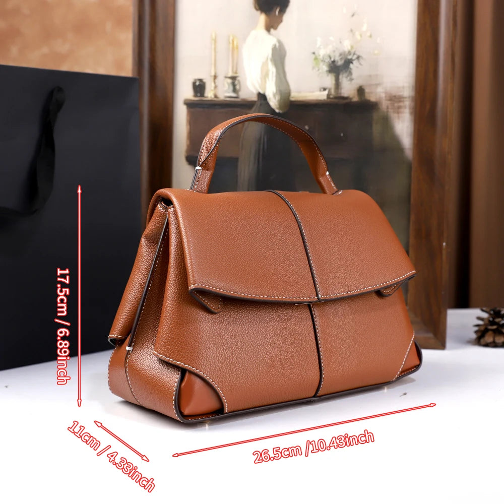 Retro Solid-Colour Handbag – Versatile Crossbody Commuter