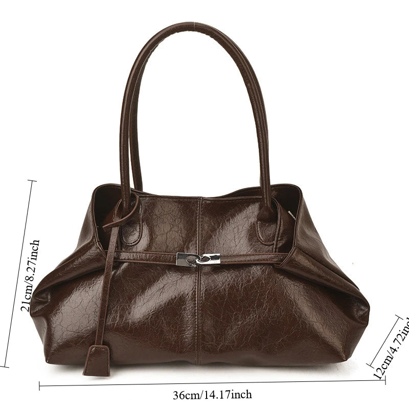 Pleated Soft Leather Tote – Women's Commuter Bag